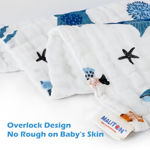 Maliton Muslin Cloths for Baby 6 Pack Burp Cloths for Baby,100% Cotton 6 Layers Absorbent& Soft& Breathable Baby Muslins Pack,70x70CM Muslin Squares Baby Essentials for Newborn(Animals& Cars - Image 3