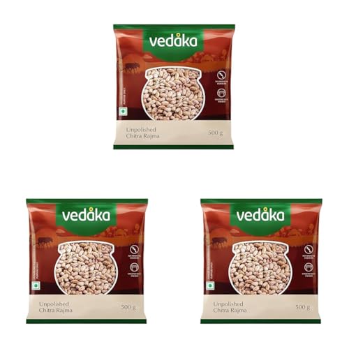 Image of Amazon Brand - Vedaka Unpolished Chitra Rajma | 500 G | Premium Chitra Rajma (Pack of 3)