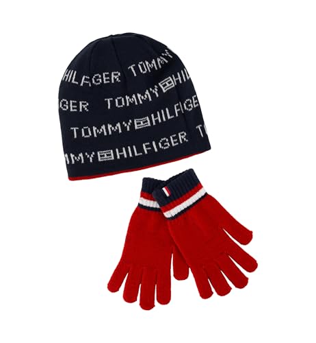 Image of Tommy Hilfiger Boys' Flag Reversible Beanie and Glove Set