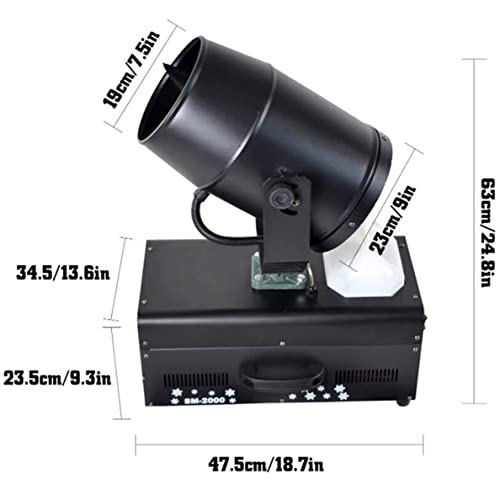 Máquina de nieve de 2000 W, con ángulo de 180°, control manual y remoto, incluye estuche de transporte y mando a distancia, ideal para fiestas y Navidad miniatura 5