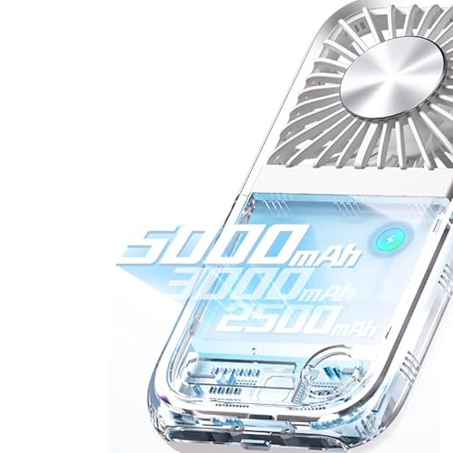 Ventilador portátil de cuello con pantalla LED digital y función de batería USB 8