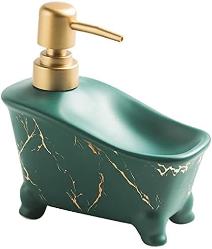 Amazon 詰め替えボトル ディスペンサー シャンプーボトル 小分けボトル 陶器 詰替え瓶 セラミック おしゃれ かわいい 部屋飾り インテリア ハンドソープ シャンプー シャワージェル 洗剤用 グリーン ソープ シャンプー用ディスペンサー ホーム キッチン