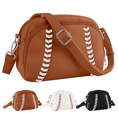 Image of XSUIOY Baseball Crossbody Purses for Women Mom Sport Small Baseball Shoulder Bag Vegan Leather Softball Handbags