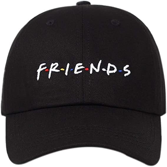 V3EMen's & Women's Friend Letter Embroidered Hip Hop Cool Hats Adjustable Baseball Cap (Black)