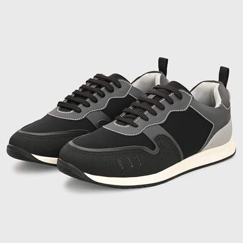 Image of Cruiser Men's Color Block Low-Top Sneakers | Cushioned Insole Comfortable Shoes | Durable TPR Sole with Trendy & Stylish Sneakers | Lace-Up Design with Gum Rubber Sole & Heel Pull-Tab (2654)