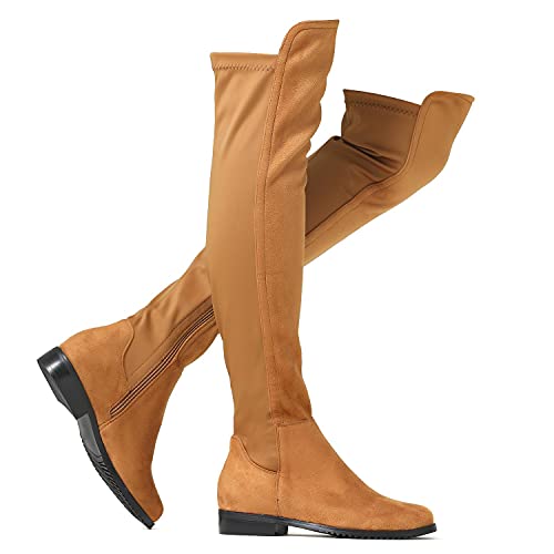 thigh high suede boots flat