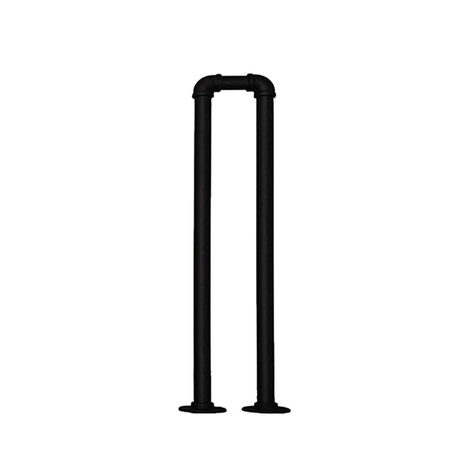 Pasamanos de Hierro Forjado en Forma de U Barandilla de Escalera Negra Mate Exterior Barandilla de Seguridad de Escalera Industrial para Garaje Exterior Escalera Exterior Interior,75cm