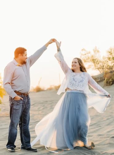 EllieHouse A Line Long Full Bridesmaid Tulle Skirt for Wedding Evening Party Prom P684