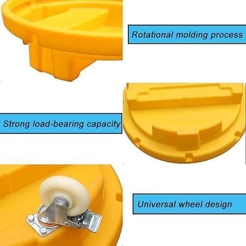 TIST Spillage Avoidance Pallets Round Spillage Avoidance Pallets Spillage Avoidance Platforms for Warehouses and Factories Plastic Pallets with Drainage Pallets for Stackable Drums(82.6x22cm)