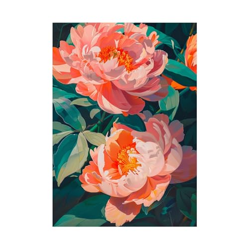 Peinture de fleurs pour decoration murale moderne sans cadre WODJEM 40x60