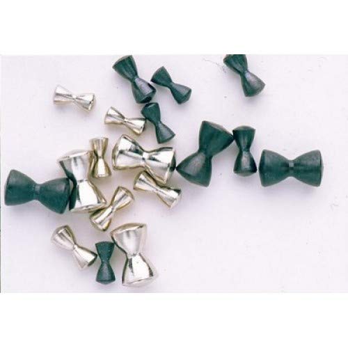 Fly Tying Eyes, Dumbbell type, good for lures & nymphs, black or silver 25 pack (Silver, Medium)