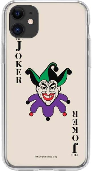 Skinit Clear Phone Case Compatible with iPhone 11 - Officially Licensed DC Comics The Joker Calling Card Design