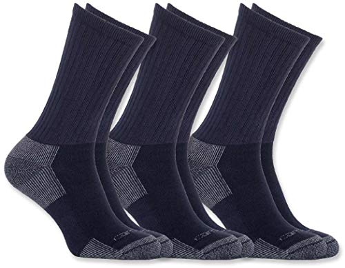 Carhartt Men's Standard AllSeason Cotton Crew Work Socks 3 Pair Pack