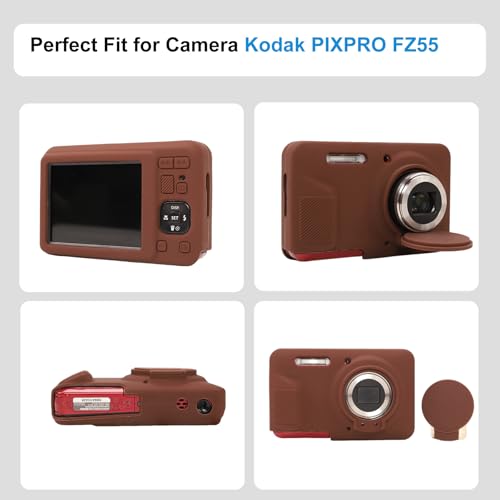 Funda de silicona para cámara Kodak PIXPRO FZ55 color café miniatura 2