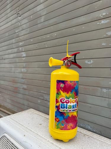 Image of Color Blast Cloud of Color Spray Cylinder | Easy Pull Trigger | Heavy Mild Steel Cylinder with Non-Toxic Natural Gulal Spray | Ideal for Holi, Weddings, Photoshoots & Theme Parties | 4KG Yellow