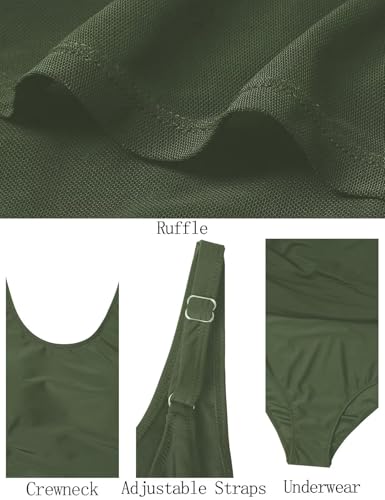 Image of CiCiBird Women One Piece Tummy Control Swimsuit Modest Swim Dress Bathing Suit Skirt Swimwear