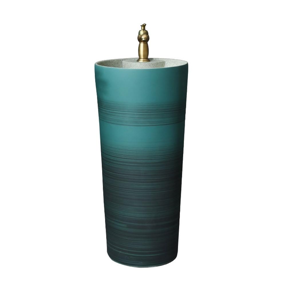 Bathroom Sink Creative Ceramic Pedestal Basin Household Floor-Standing Wash Basin Courtyard Wash Basin Bathroom Vanity