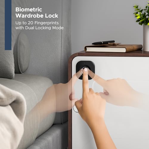 Image of Lifelong Smart Biometric Fingerprint Touch Wardrobe Lock | Keyless Cabinet & Drawer | Secure Cupboard Lock for Main Door & Wardrobes | USB Emergency Unlock | Auto & Manual Modes (Black, LLHSAW03)