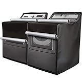 2 Pack - Outdoor Washer and Dryer Covers for the Top - Waterproof Dustproof Washing Machine Cover with Zipper - Fits Top and Front Load Machines Washer Dryer Cover, Cover Lavadora (2 Pack - Black)