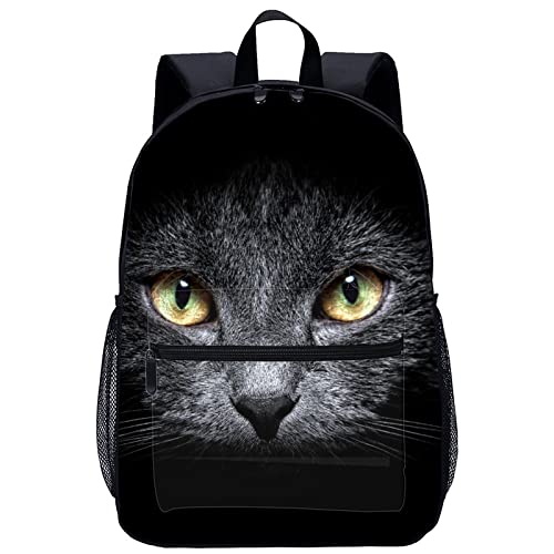 Mochila de gato 3D cool de gran capacidad 45cm para estudiantes y uso casual diario