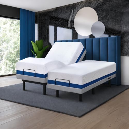 Irvine Home Collection Premium Split King Adjustable Bed with 14 inch Mattress