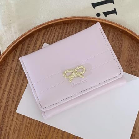 Cute Pink Wallet Card Holder for Women Folding Coquette Wallet Pink Card Holder ID Window