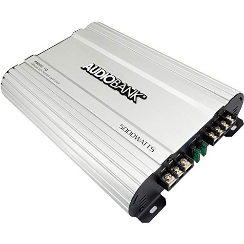 Audiobank Audio System P5000.1 Monoblock Car Amplifier - 5000 Watt Amp, 2/4 Ohm Stable, Class A/B, Mosfet Power Supply, Remote Subwoofer Control, Subwoofer Amplifier #TOP1
