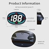 AMROOLOO Car HUD Head up Display MPH KM/H, GPS Digital Speedometer with LED Large, Font Display for Car Truck SUV Motorcycle(With USB Charge Adapter, MPH KM/H) (H2) - Image 8