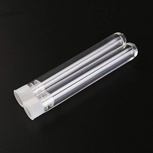 NUOLUX Kunststoff Probenröhrchen Mit Kappen 7.5 X 1.2 Cm Transparent 25 Stück - Labor Reagenzgläser Für Kleine Proben Und Geschenkverpackung