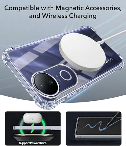 Image of Jkobi Shockproof Crystal-Clear Back Cover for Vivo T4R (Magsafe Wireless Support | Drop & Camera Protection | Hard Polycarbonate)