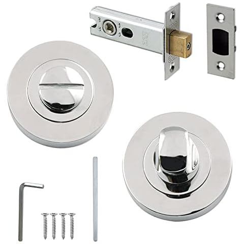 Ironmongery Hardware Online Bathroom Toilet Door Mortice Tubular Deadbolt 64mm with Turn and Release Polished Chrome Cover