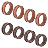 DELORIGIN 4pcs Wood Grooved Finger Ring 2 Style Blank Core Ring Wooden Grooved Ring Round Empty Ring Blanks for Men Women Inlay Jewelry Making Wedding Handmade Band Wood DIY Crafts