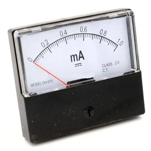 Ampèremètre 0-1 mA avec cadran DH-670 haute visibilité pour tableau électrique