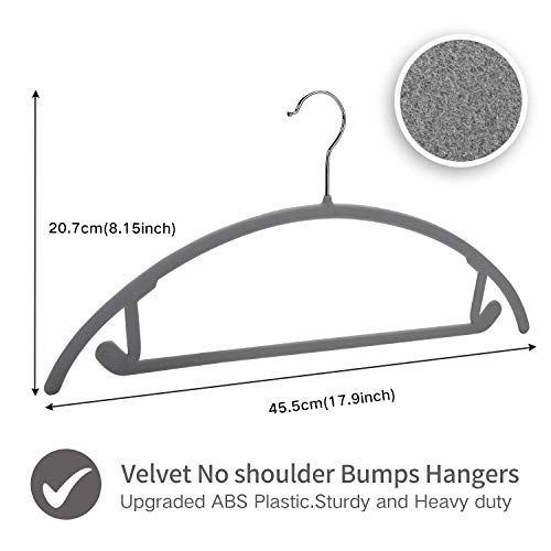 Premium Velvet Hangers - No Shoulder Bumps Suit Hangers with Chrome Hooks,Non Slip Space Saving Clothes Hangers,(Pack of 50) Heavyduty,Rounded Hangers for Sweaters,Coat,Jackets,Pants,Shirts,Dresses