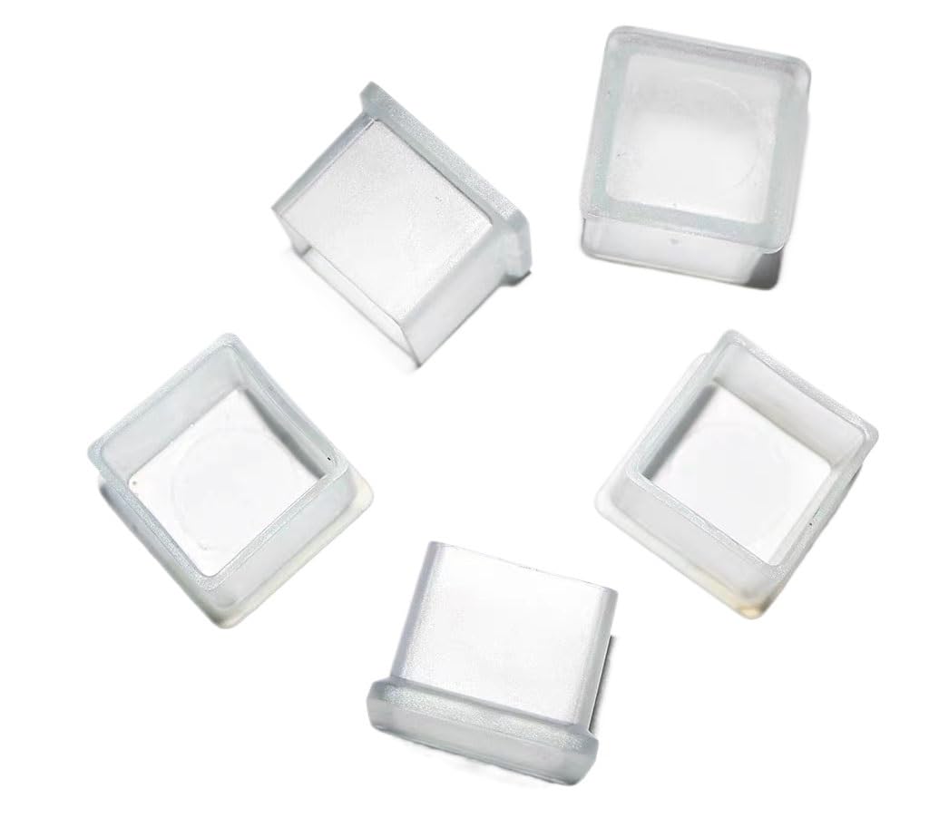 Chair Leg Floor Protectors 8 Pcs Clear Silicone Chair Leg Caps 20-60mm Square Floor Protectors(25 * 25mm)
