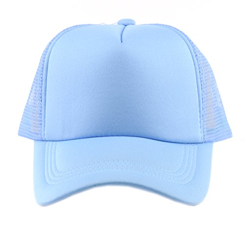 Image of NYFASHION101 Plain Mesh Trucker Hat - Breathable 6-Panel Daily Snapback Cap, Customizable Ideal for DIY Embroidery & Patches