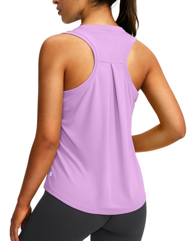 Image of Women's Workout Tops Racerback Athletic Tank Tops Sleeveless Loose Fit Yoga Running Gym Shirts for Women