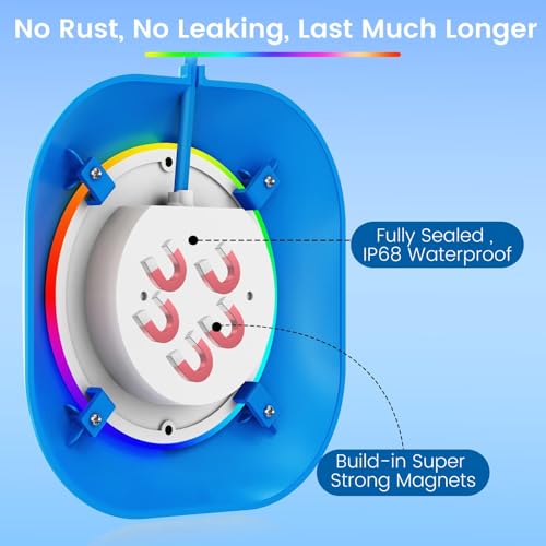 LyLmLe LED Pool Lights for Above Ground with APP Control, 20W Smart RGB Magnetic Underwater Lights with Timer, 800lm Dimmable, IP68 Waterproof 12V Submersible Light for Inground Aboveground Pools