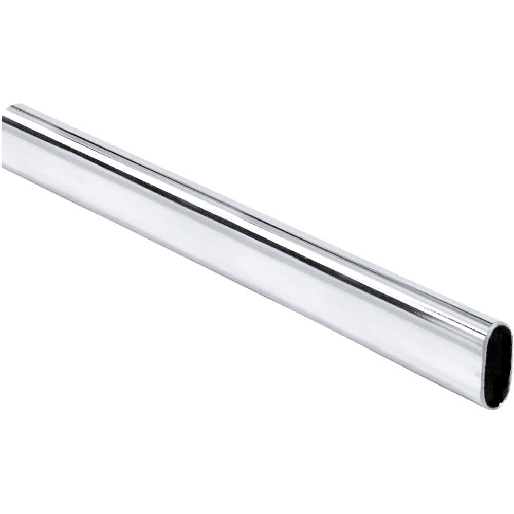 Hardware Resources 15302CH-2 Oval Steel Closet Rod, Chrome