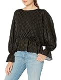 25.5 pulgadas BB Dakota Junior\'s Dream Jacquard Dot Chiffon Blouse, Black, Small