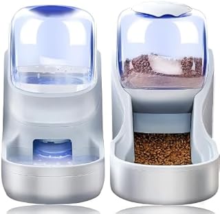 Dogs Cats Automatic Feeder,Small Medium Big Animals Automatic Pet Feeder Set Pet Automatic Water Dispenser and Food Bowl Set,3.8L