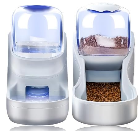 Dogs Cats Automatic Feeder,Small Medium Big Animals Automatic Pet Feeder Set Pet Automatic Water Dispenser and Food Bowl Set,3.8L
