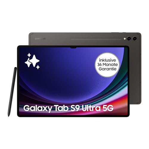 Samsung Galaxy Tab S9 Ultra AI-Android-Tablet, 5G, 512 GB / 12 GB RAM, MicroSD-Kartenslot, Inkl. S Pen, Simlockfrei ohne Vertrag, Graphit, Inkl. 36 Monate Herstellergarantie [Exklusiv bei Amazon]