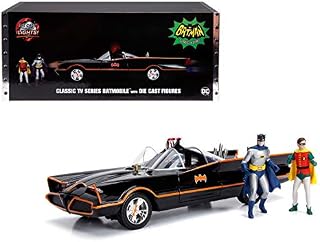 DIECAST 1:18 Hollywood Rides - Classic TV Series Batmobile with Working Lights, Batman and Robin DIE CAST Figures 98625 by JADA