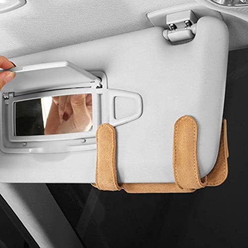 Plgebr Suede Car Glasses Case Auto Sun Visor Glasses Sunglasses Clip Card Ticket Accessories Storage Multi-Function Auto #TOP4