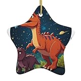 Design exquis : ce pendentif de Noël en céramique motif dinosaures WHJSHOP dans le ciel étoilé dispose d'un design complexe et de couleurs vives, ce qui en fait un élément remarquable dans toute décoration de vacances. L'artisanat exquis garantit qu'il résistera à l'épreuve du temps, devenant un souvenir de Noël unique en son genre que votre famille chérira pour les années à venir.