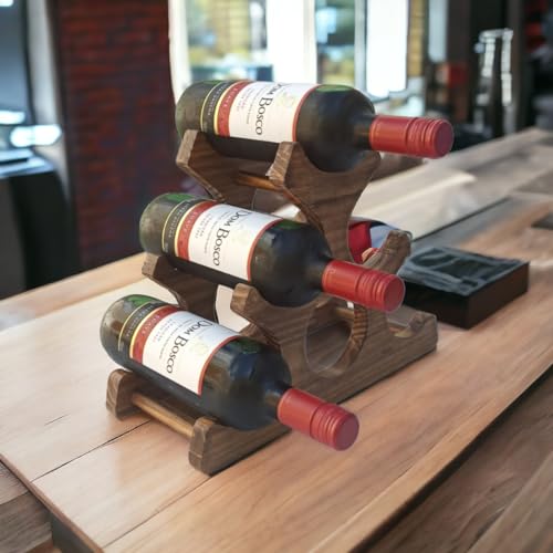 Adega Porta Vinhos Madeira 6 Garrafas para Mesa Rack Adega Armário Bar Cozinha Restaurantes Decoraçã