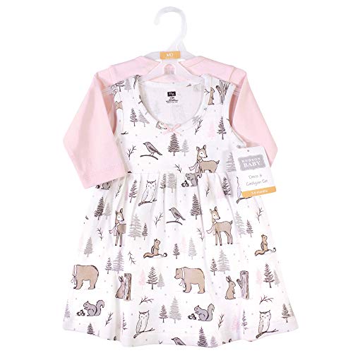 Image of Hudson Baby Girls' Cotton Dress and Cardigan Set
