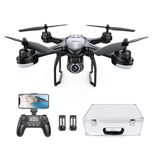 Potensic Drone con cámara 1080P HD, T18 GPS FPV RC Quadcopter con Cámara WiFi de Gran Angular Ajustable, Retorno Automático a Casa, Retención de Altitud, Sígueme, 2 Baterías y Estuche de Aluminio