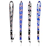 TECHPLUS 4PCS Trump 2024 Neck Lanyard - US Flag Lanyard for Keychain, ID Badge,Mobile Phone,Name Tags-Donald Neck Strap with Detachable Clasp